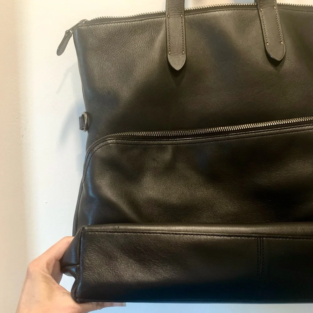 Coach Black Leather Tote Bag